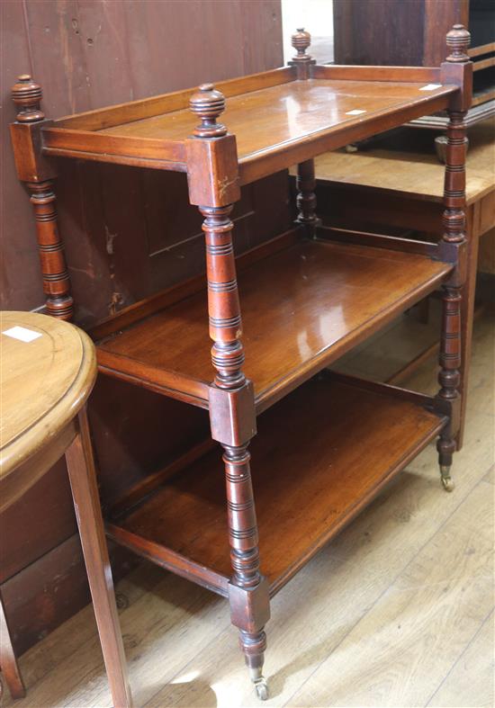 A mahogany 3-tier buffet, W.76cm